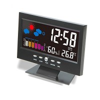 WINOMO Digital Alarm Clock Backlight LCD Morning Clock Soft Light Snoozewith Thermometer Hygrometer Temperature Meter Calendar - Black - B07C15LZV4
